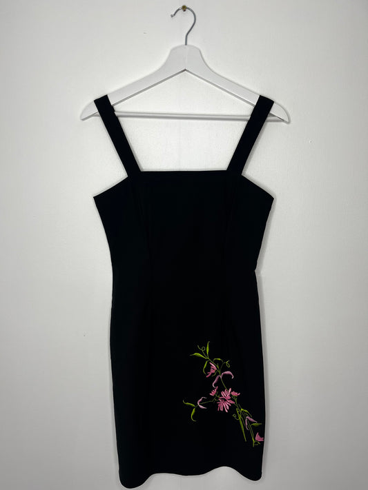 Y2k Black Flower Effect Little Black Dress