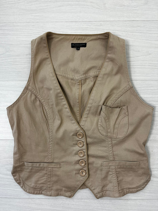 Y2k Beige Waistcoat Jacket