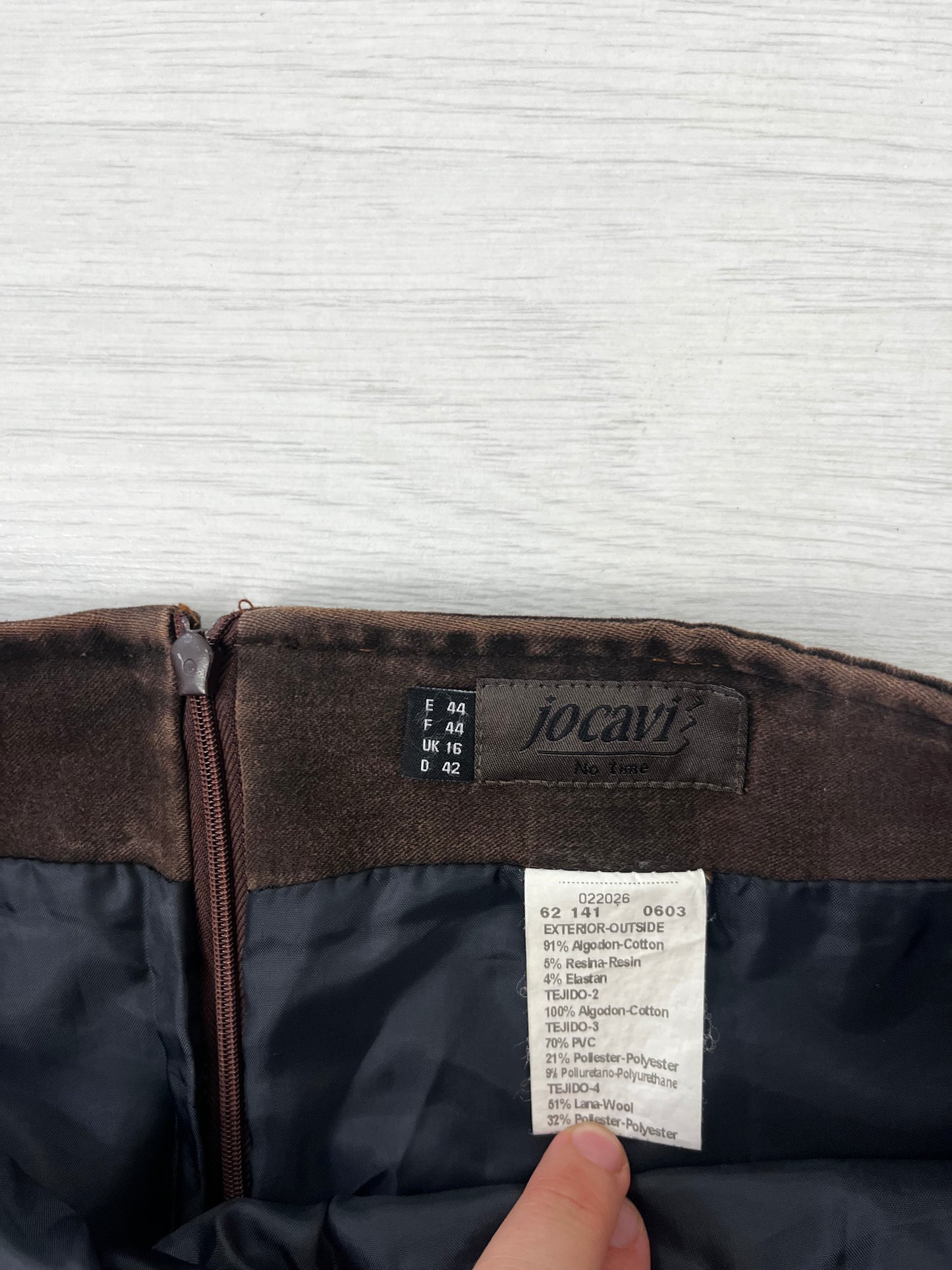 True Vintage Patchwork Brown Midi Skirt