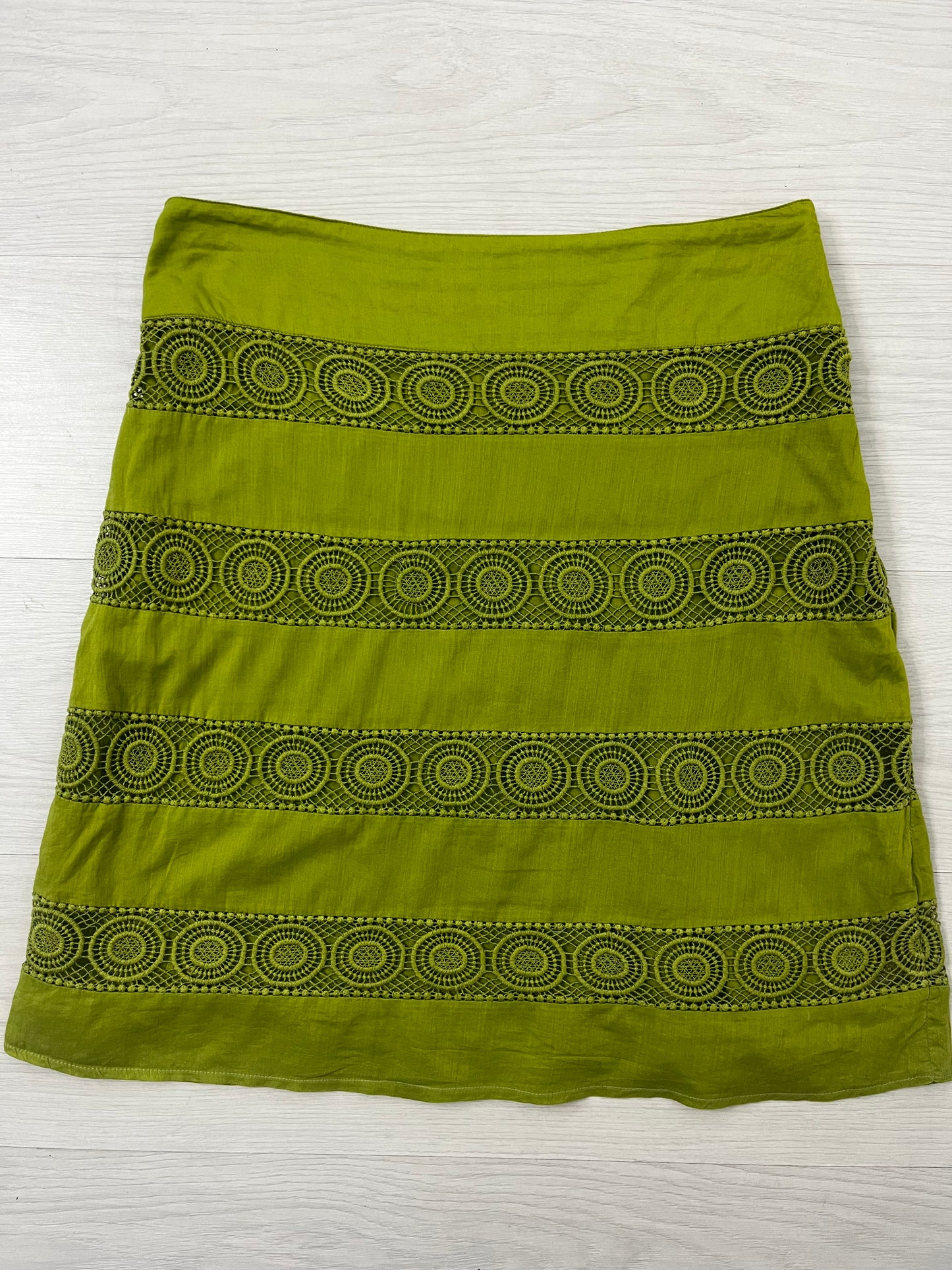 Lime Green Vintage Crochet Effect Skirt