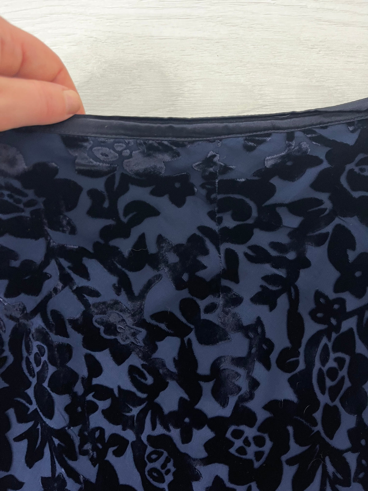Part Silk Vintage Monsoon Navy Maxi Skirt