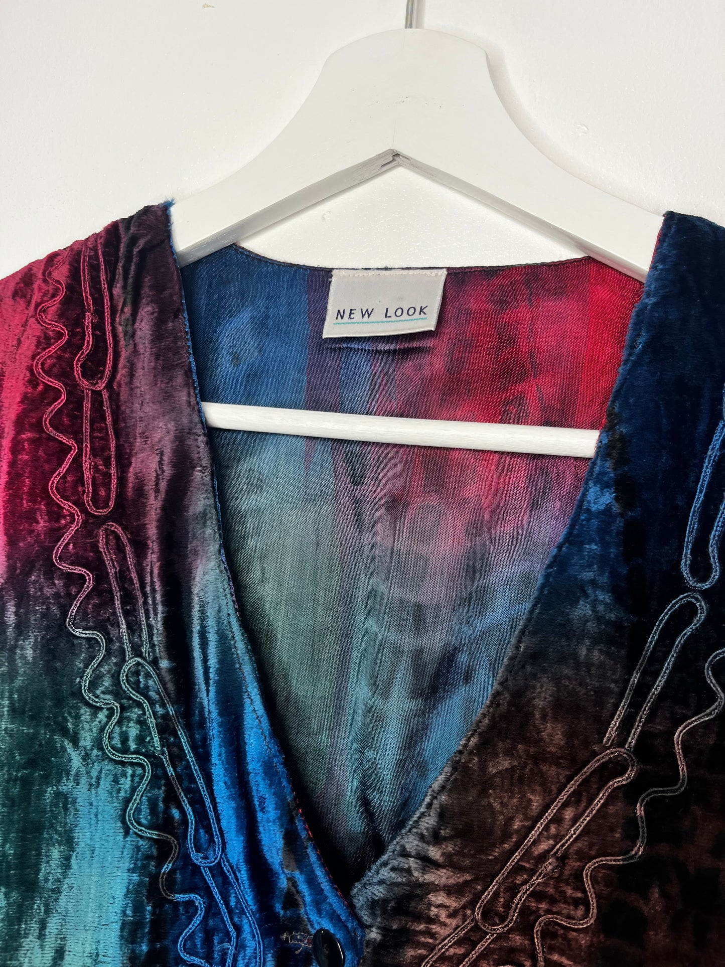 Tie Dye Velvet Whimsical Vintage Waistcoat