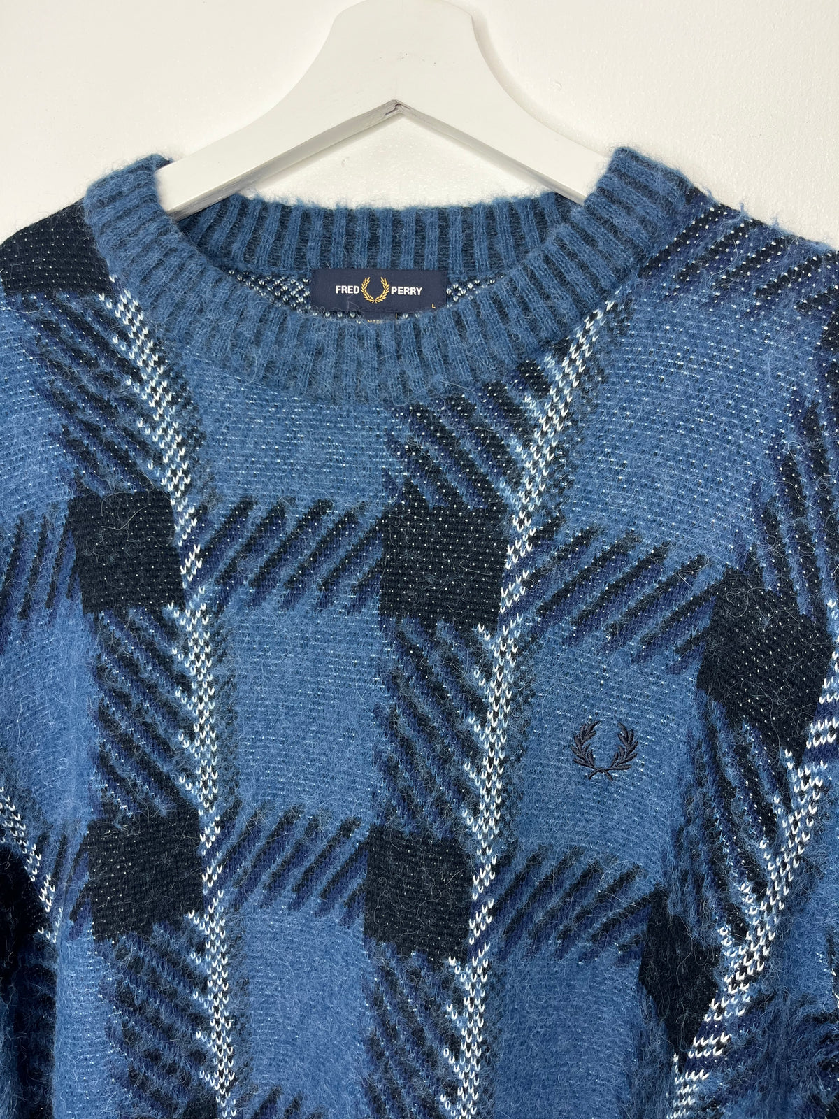 Blue Checked Fred Perry Jumper