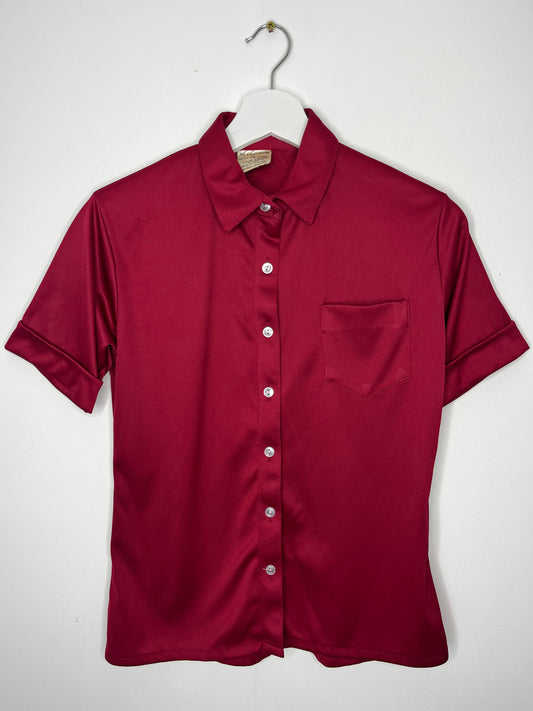 Deep Burgundy Tight Vintage Blouse