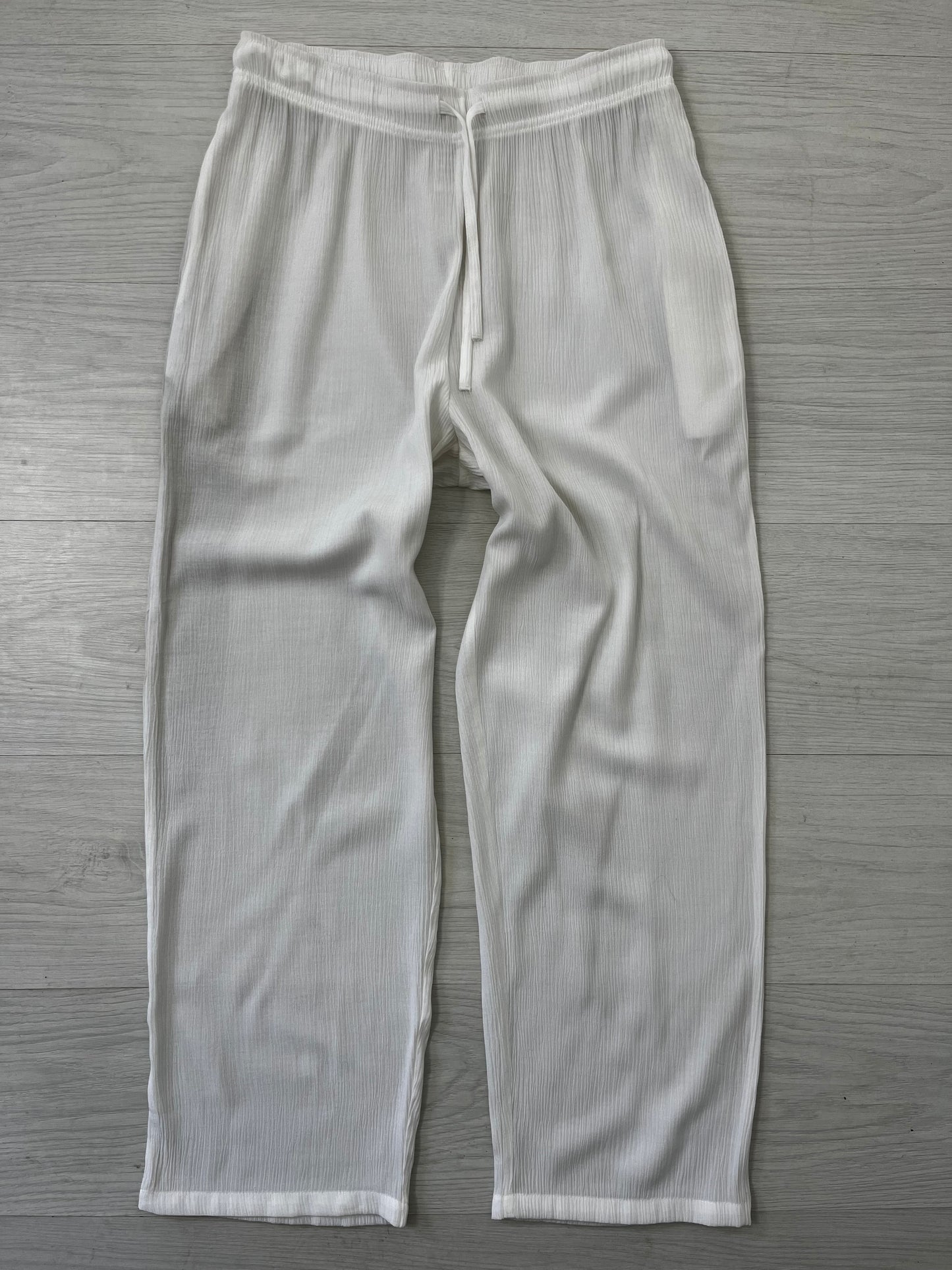 White Vintage Relaxed Casual Spring Trousers