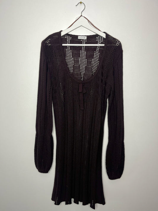 Brown Crochet Vintage Dress