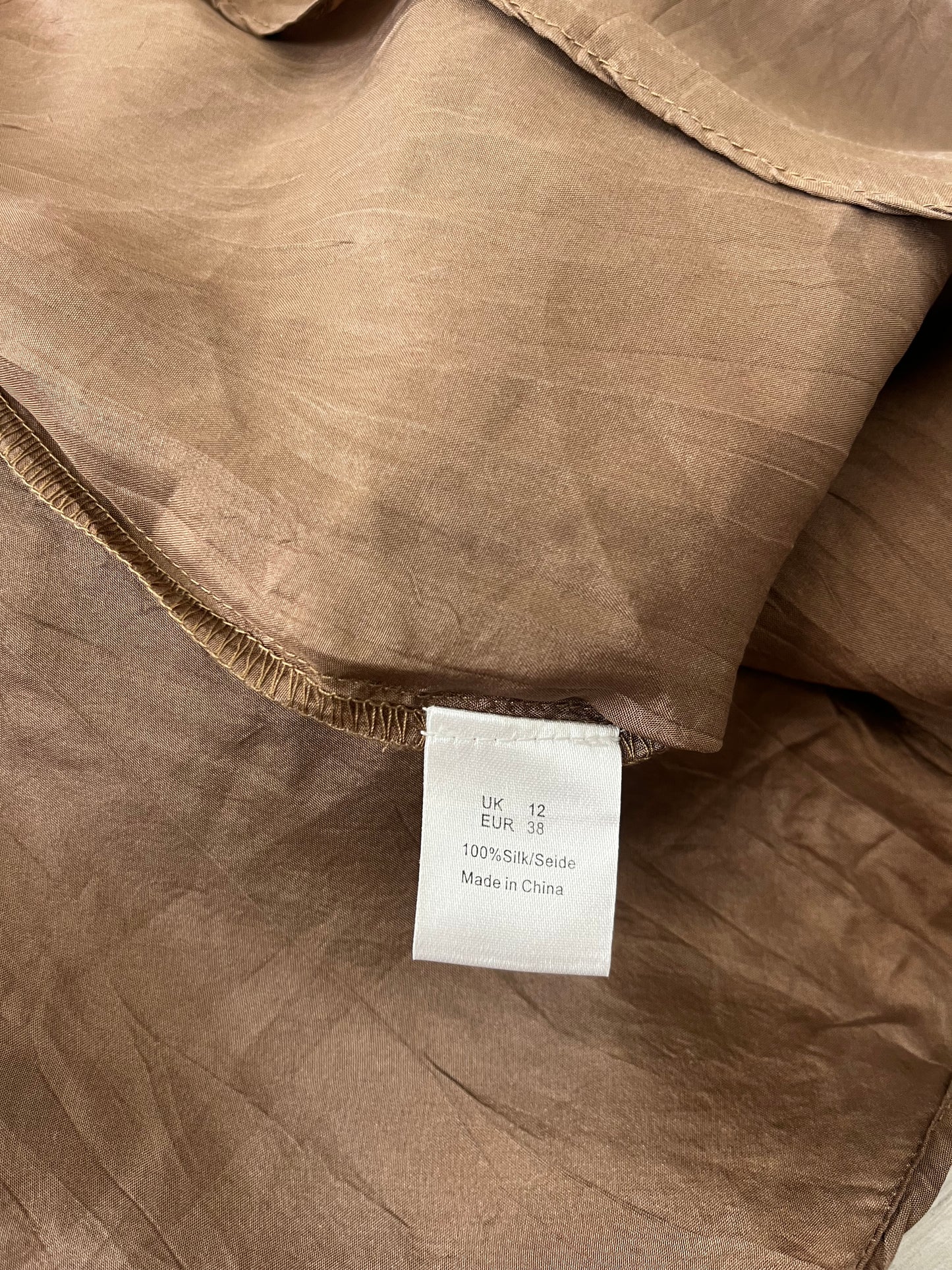 Brown Vintage Silk Maxi Skirt