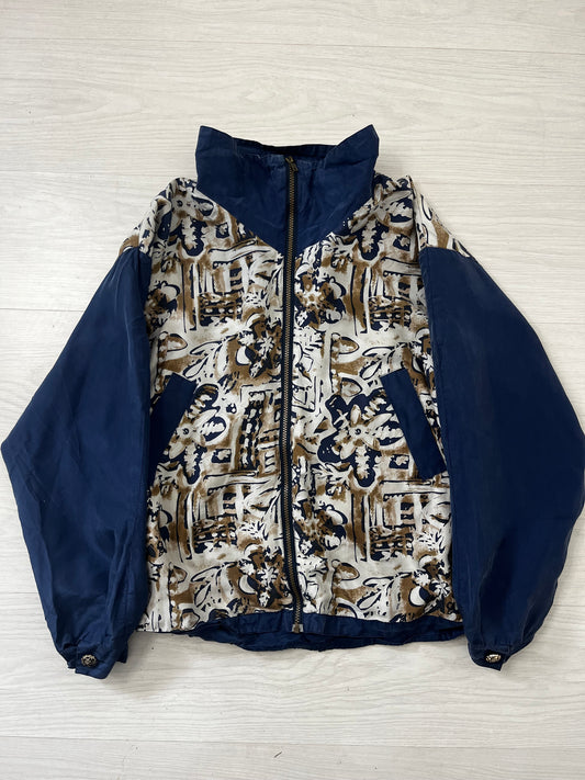 True Vintage Pure Silk Patterned Shell Jacket