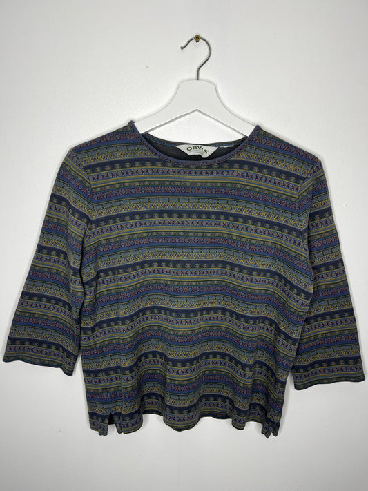 1990s Purple Patterned Orvis Top