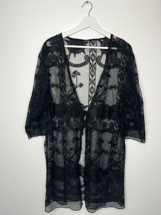 Black vintage Lace Holiday Cover Up