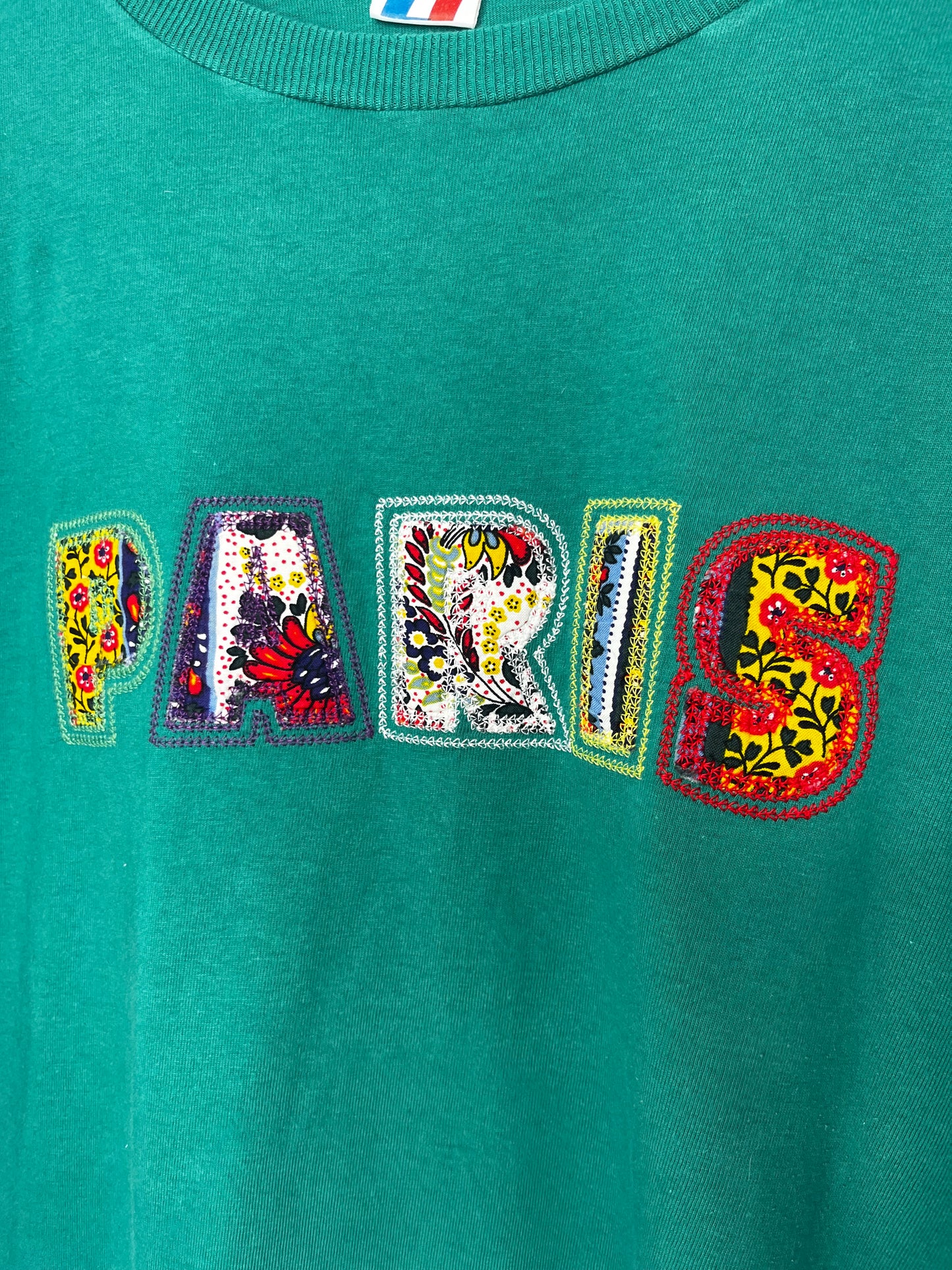 100% Cotton Vintage Embroidered Paris T-Shirt