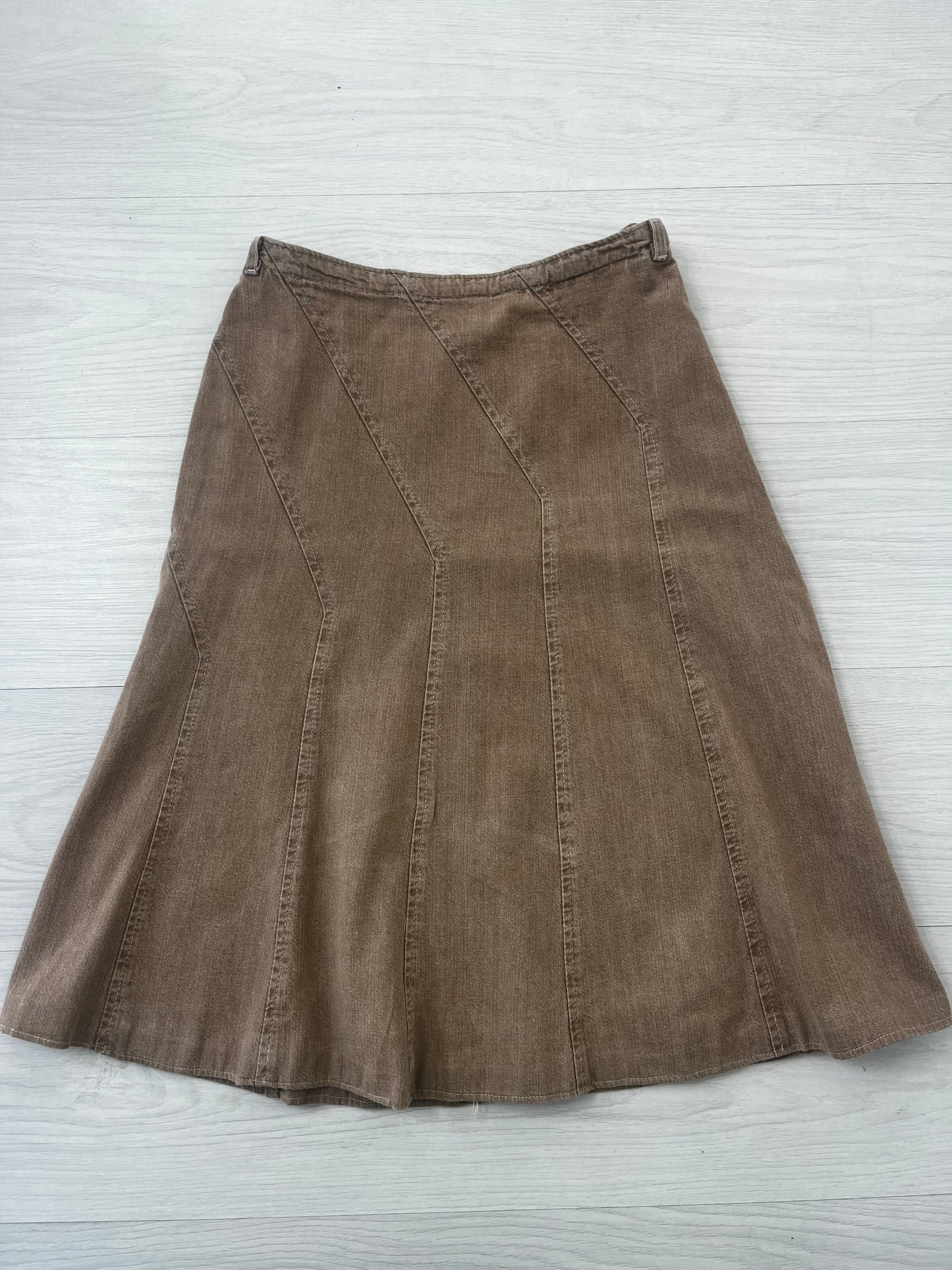 Y2k Cotton Beige Midi Skirt