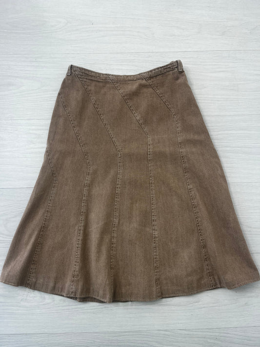 Y2k Cotton Beige Midi Skirt