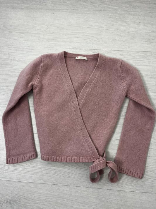 Baby pink Wool Ballet Style Wrap Cardigan