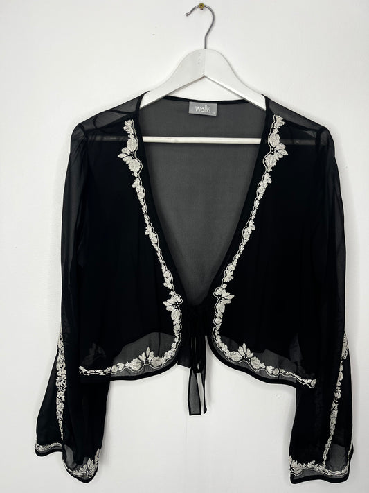 Pure Silk Semi Sheer Tie Blouse