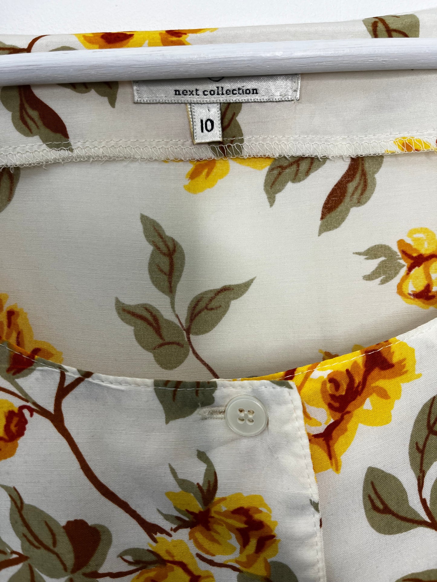 Yellow Floral Button Down 1990s Dress