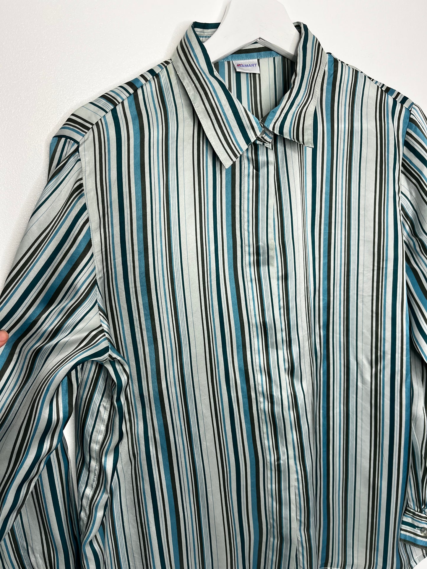 Blue Stripe Vintage Silk Shirt