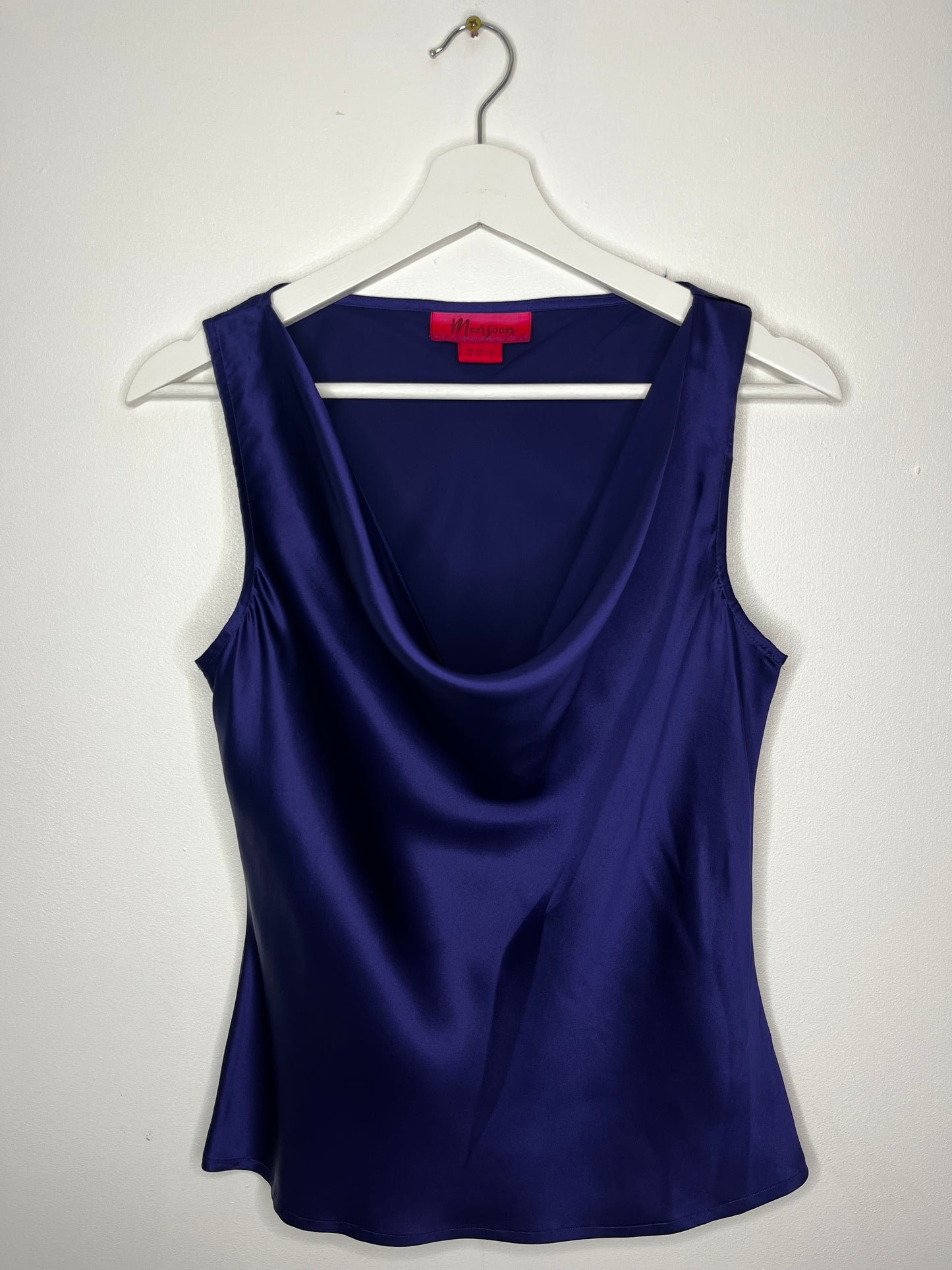 Vintage Monsoon Purple Silk Cowl Neck