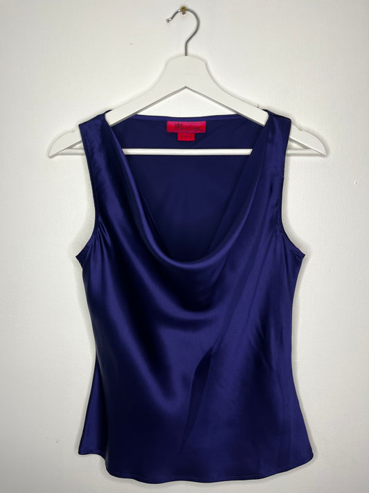 Vintage Monsoon Purple Silk Cowl Neck