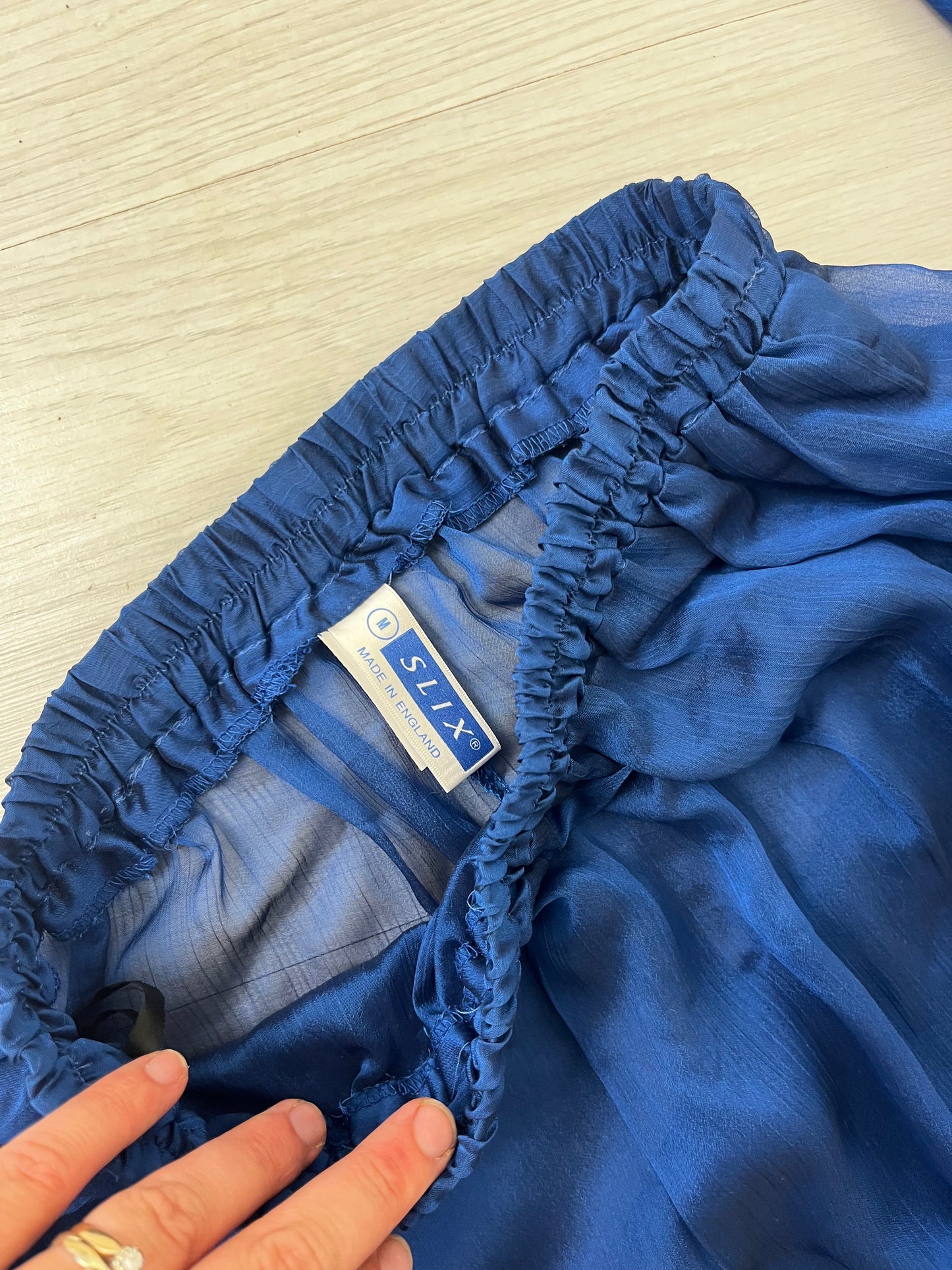 Royal Blue Semi Sheer Vintage Trouser Top Two Piece