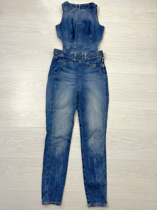 GUESS Feather Weight Denim Backless Jumpsuit