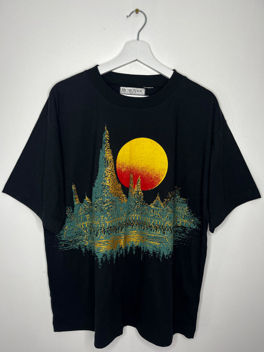 Vintage 90s Thai Temple Graphic Cotton T-Shirt
