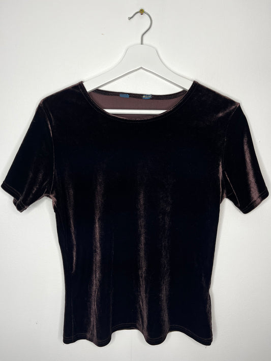 90s Brown Vintage Velvet Top