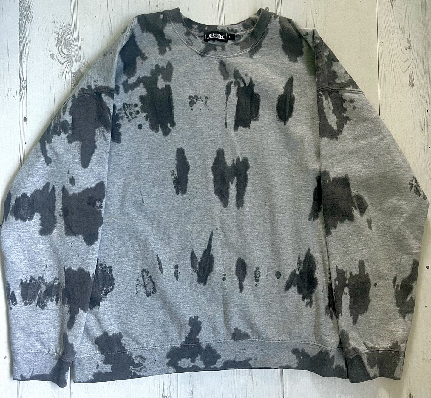 Grey Tie Dye Smile Today Crew Neck Sweater