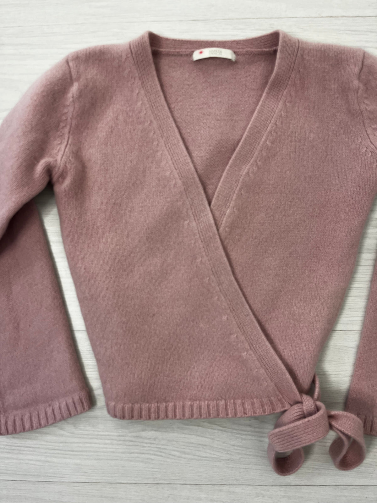 Baby pink Wool Ballet Style Wrap Cardigan