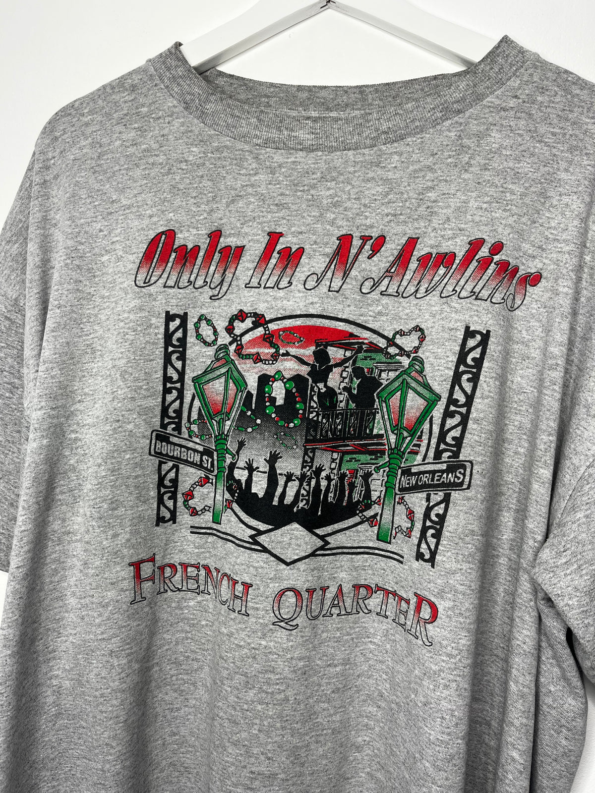 Grey Cotton 90s Print T-Shirt