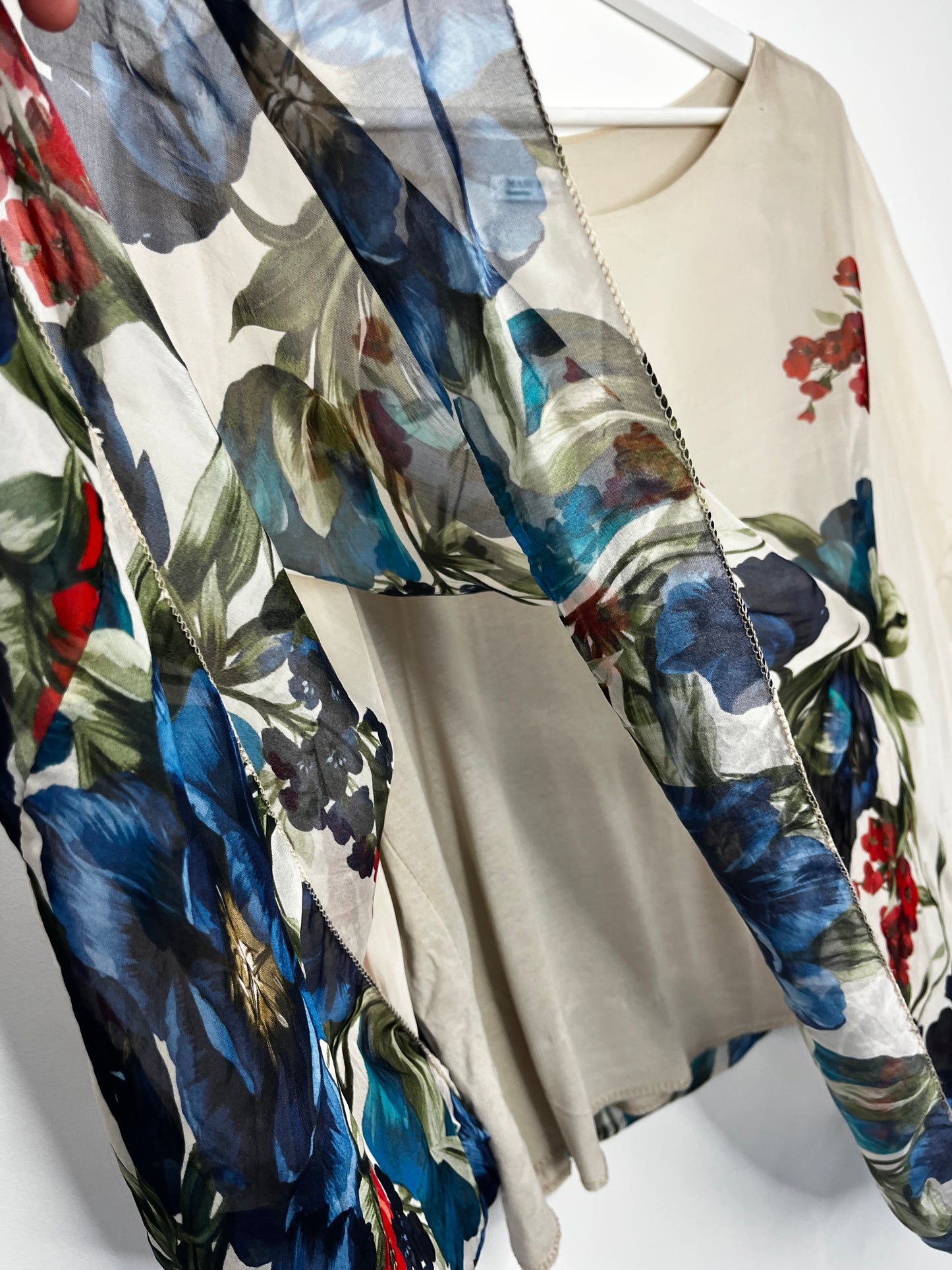 Fairycore Floral Semi Sheer Blouse