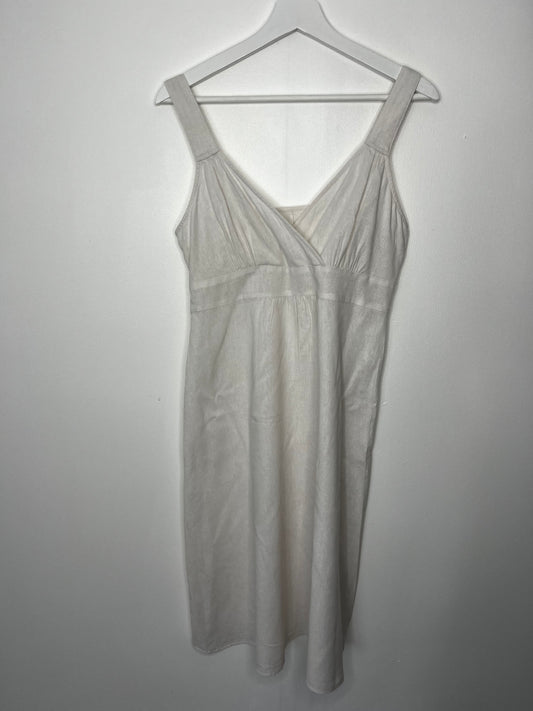 Casual White Linen Vintage Dress