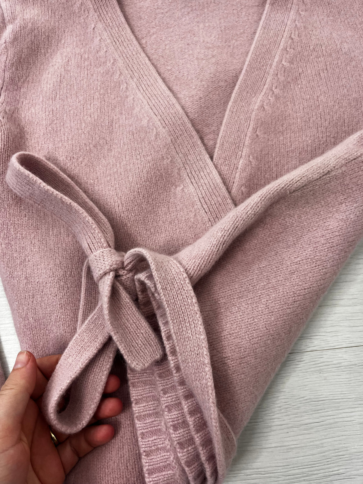 Baby pink Wool Ballet Style Wrap Cardigan