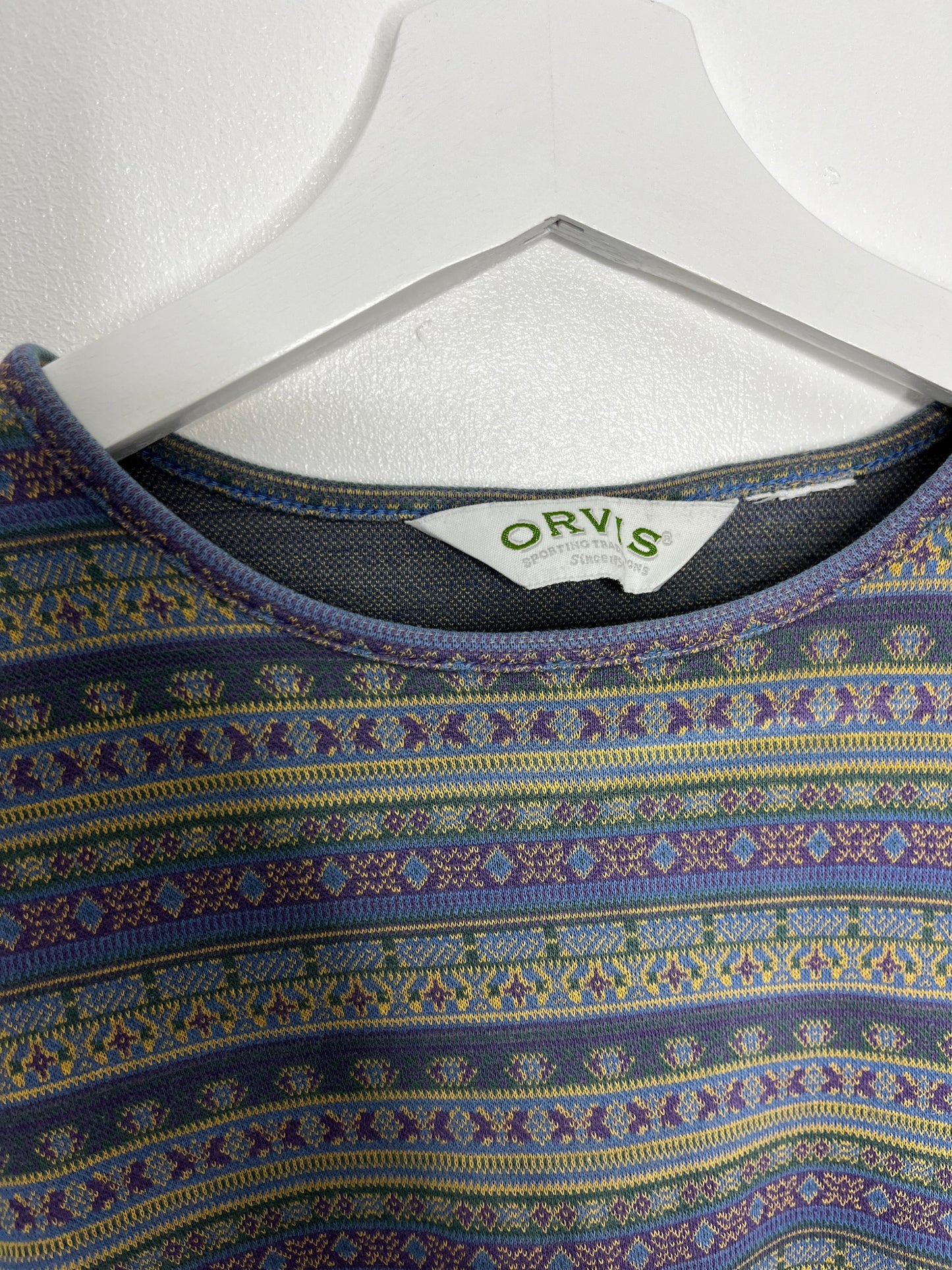 1990s Purple Patterned Orvis Top
