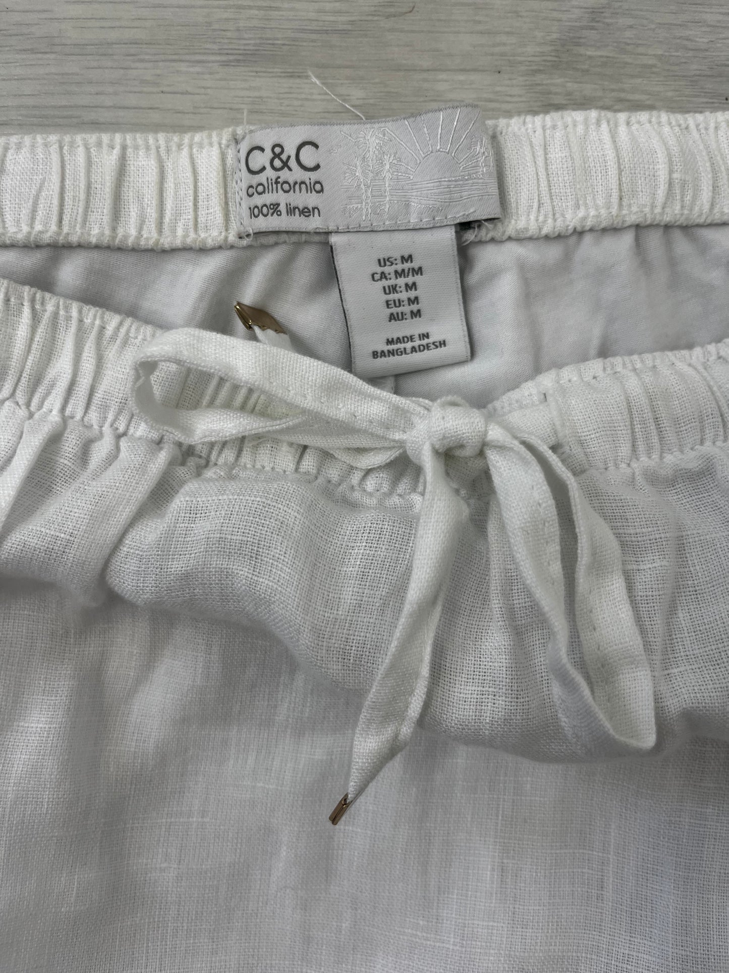White Linen Skort Skirt Size Medium