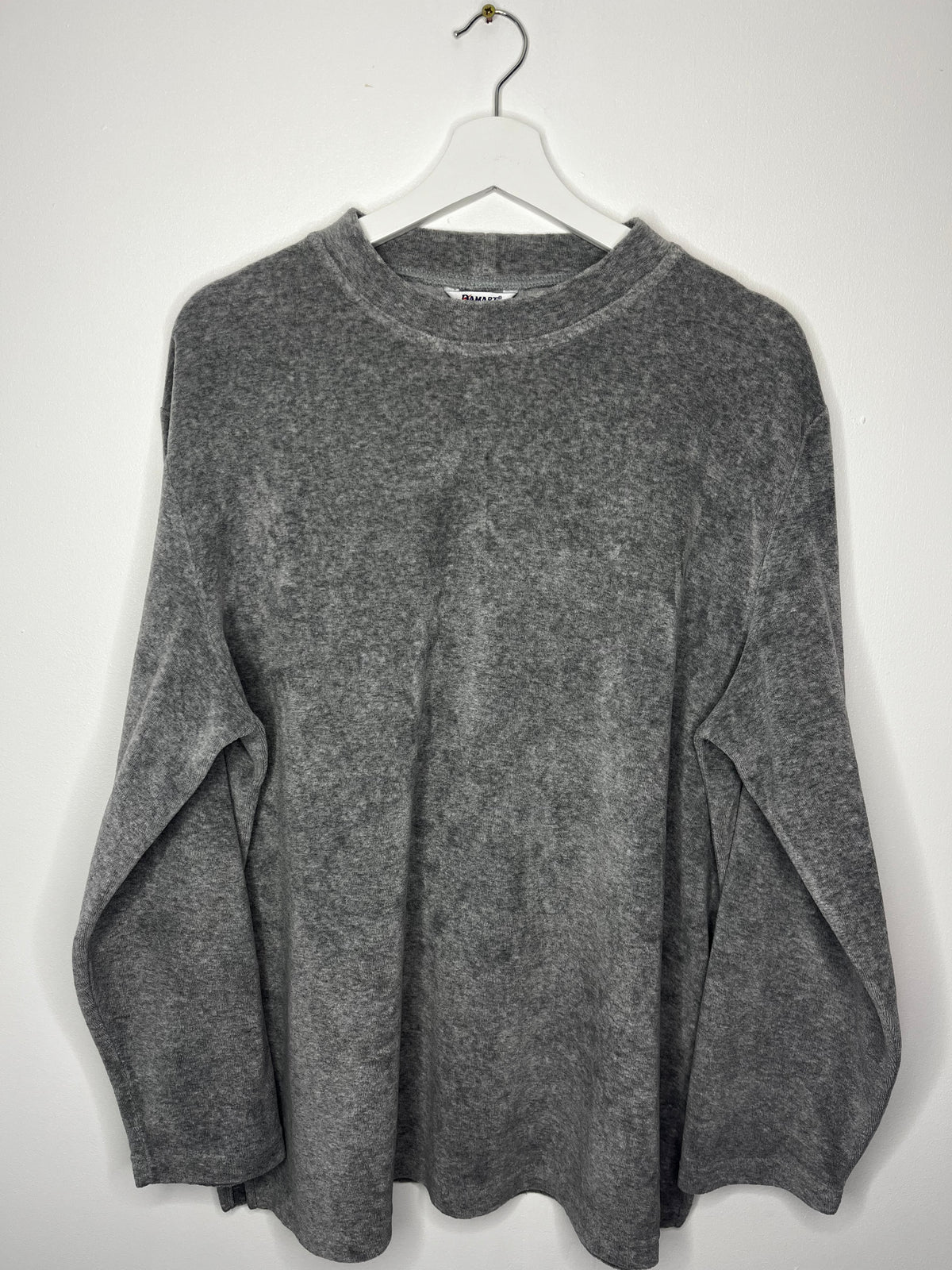 Grey Velour Casual Jumper