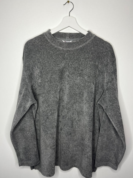 Grey Velour Casual Jumper
