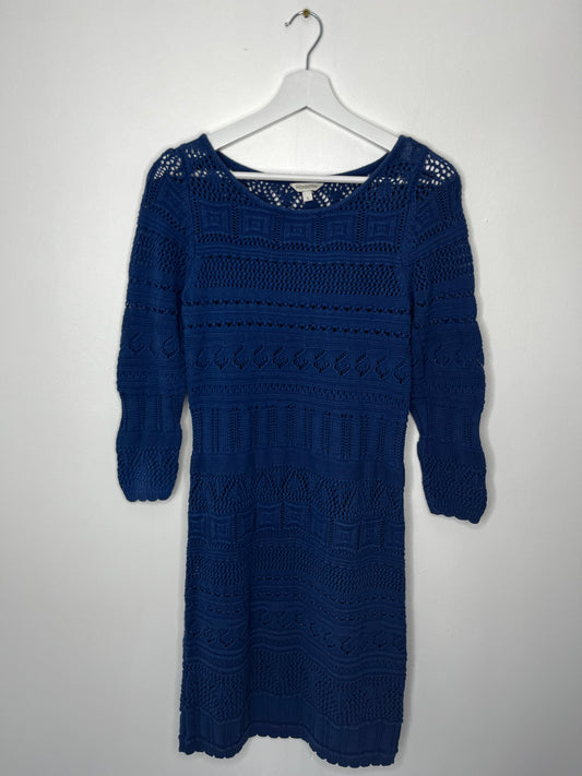 Blue Vintage 90s Festival Monsoon Crochet Dress