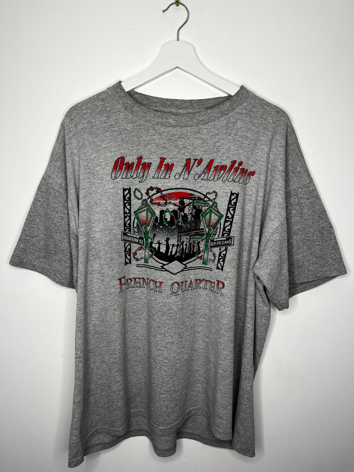 Grey Cotton 90s Print T-Shirt