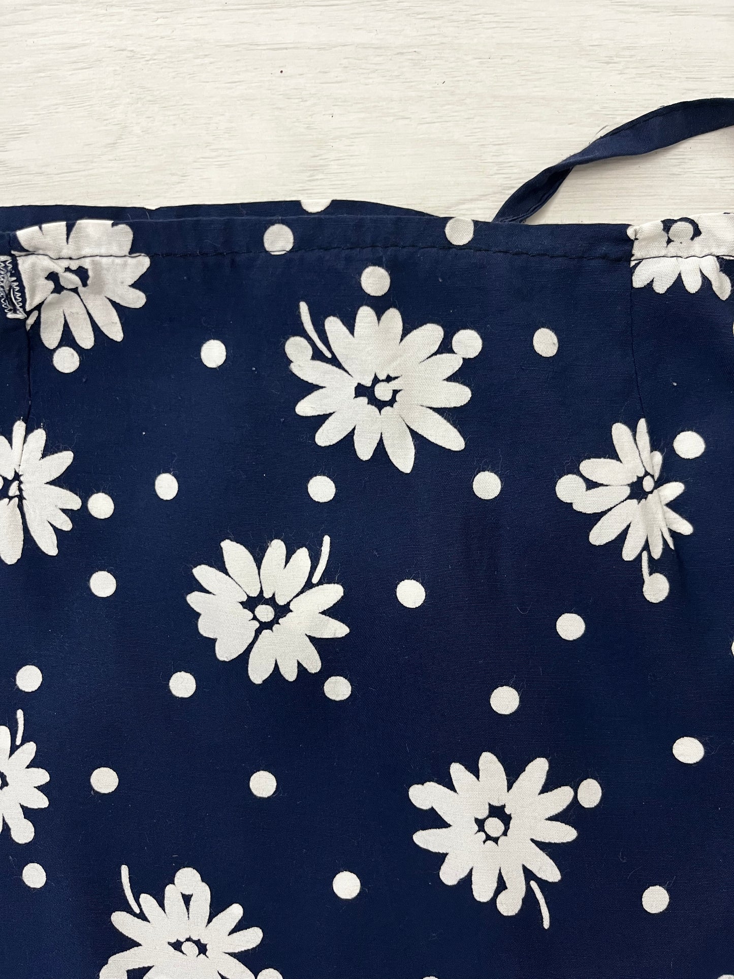 White Flower Navy Wrap Maxi Skirt
