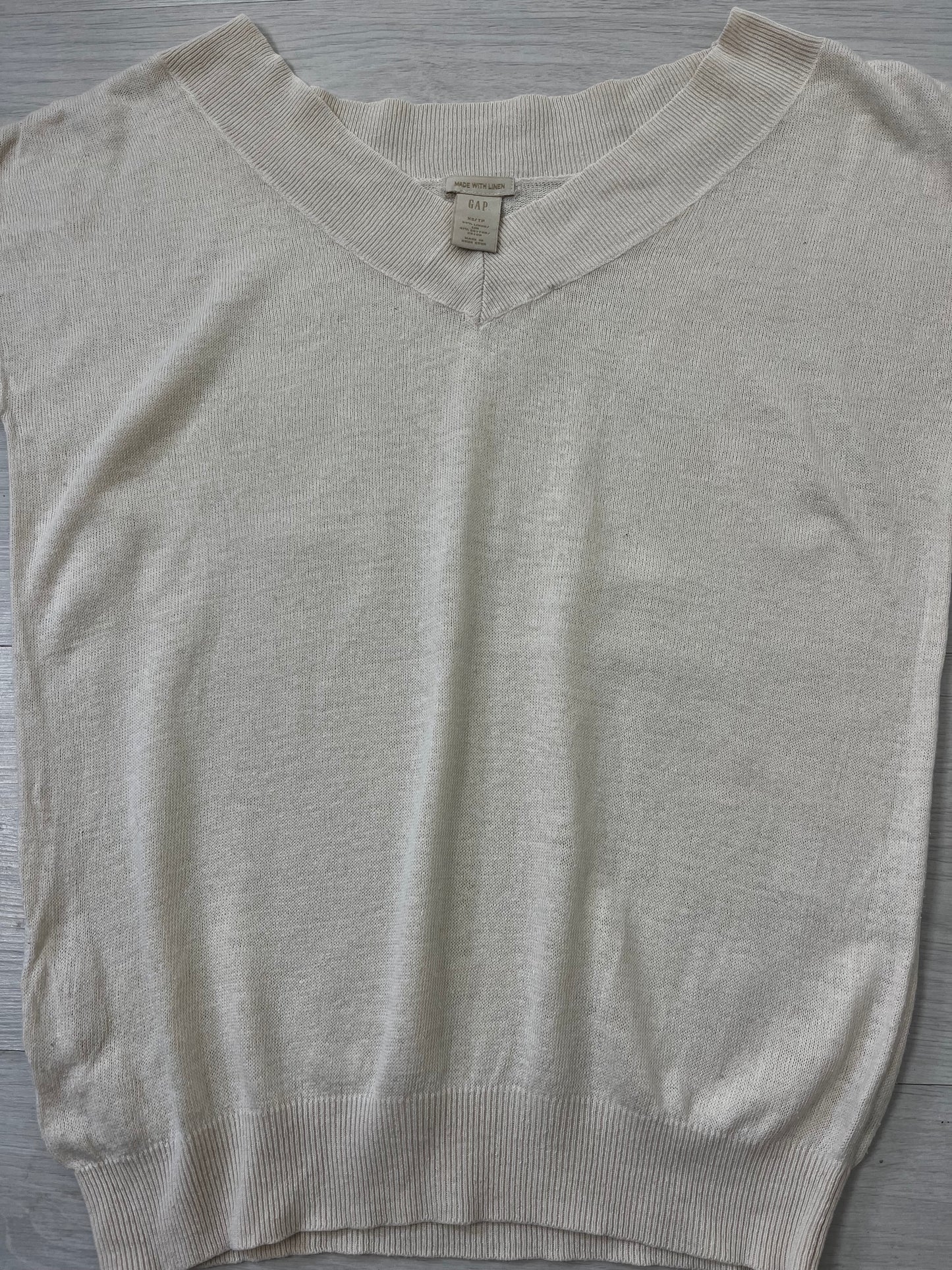 Cream GAP Linen Spring Vintage Relaxed Top