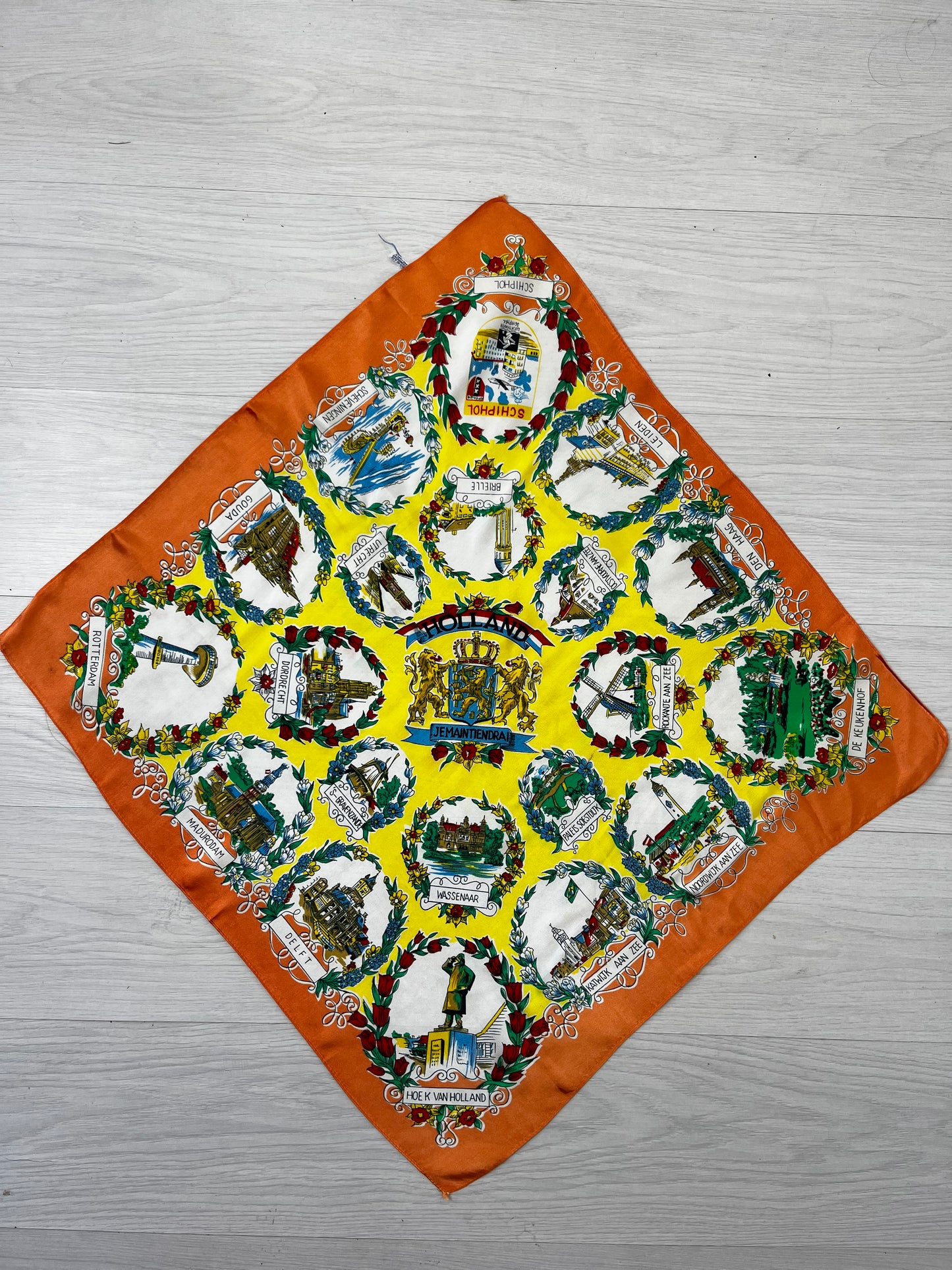 Orange Yellow Holland Vintage Scarf