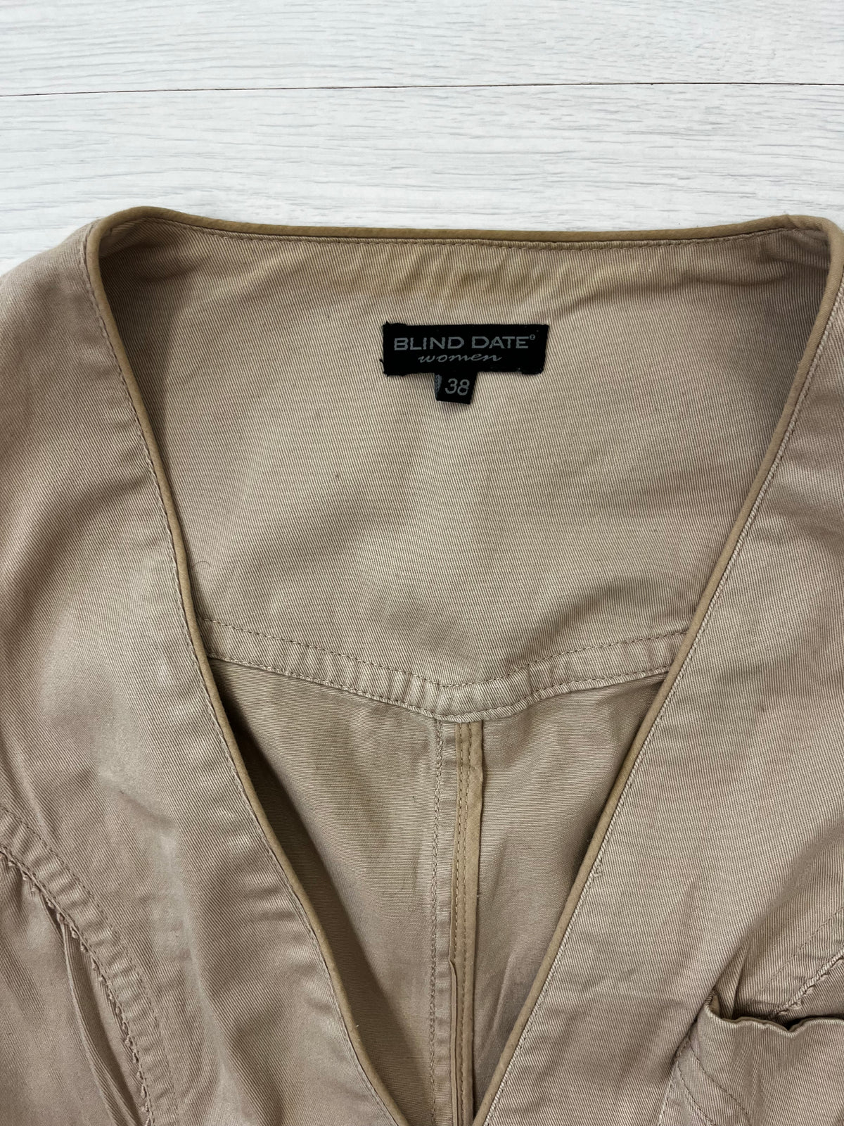Y2k Beige Waistcoat Jacket