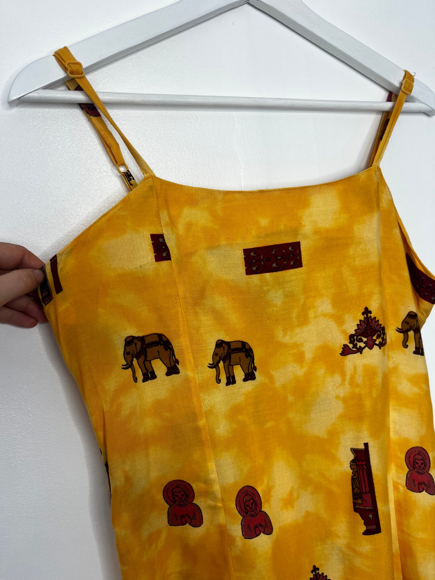 Yellow Vintage Elephant Strap Dress