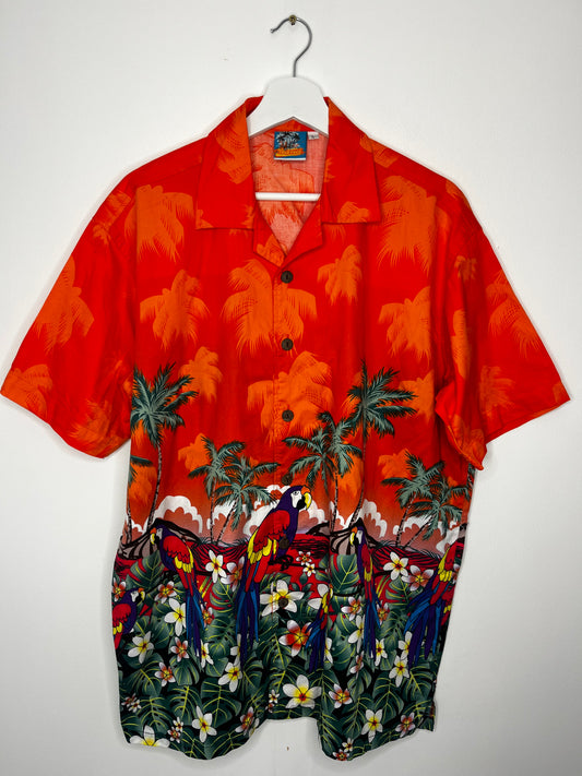 True Vintage Orange Hawaiian Shirt