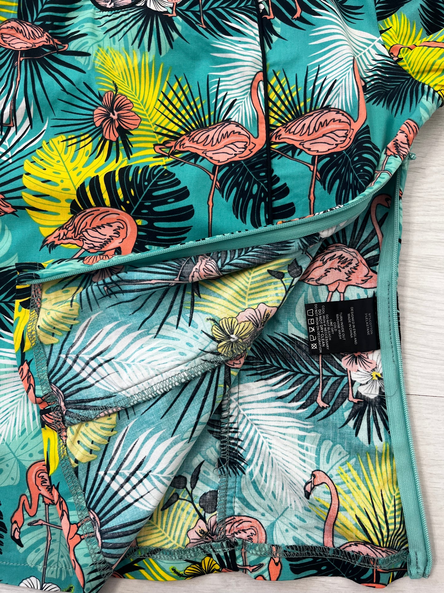 Vintage Flamingo Key Hole Effect Top Blouse