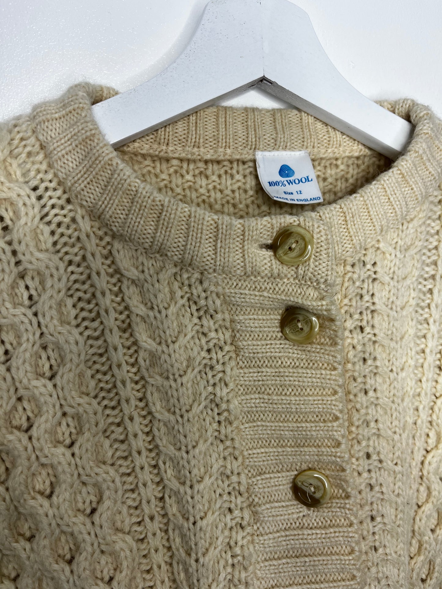 Cream Wool Vintage Cardigan