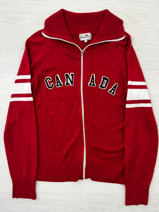 Red Y2k Canada Vintage Cardigan