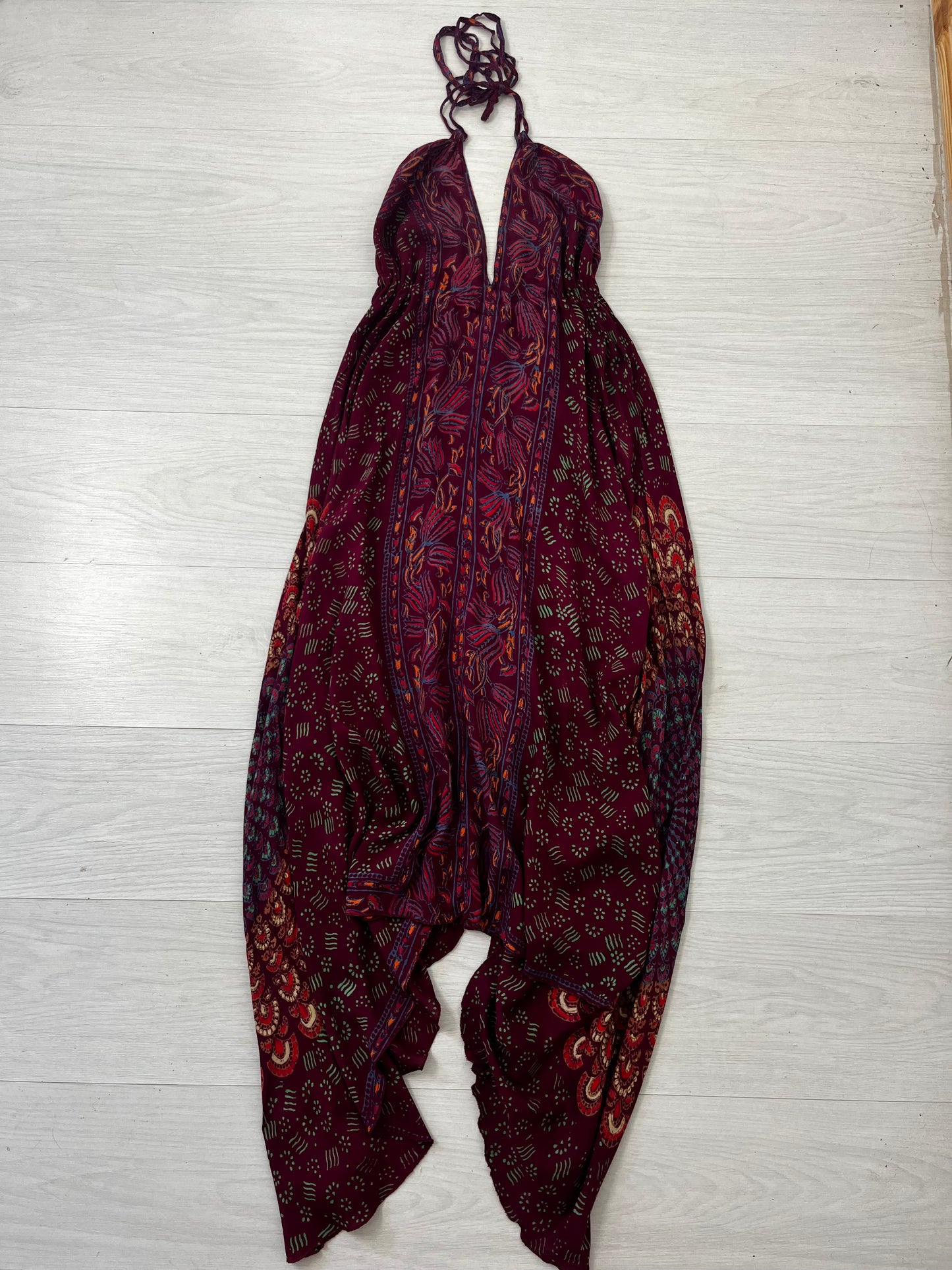 Deep Plum HalterNeck Boho Vintage Dress