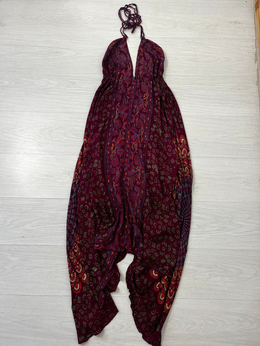 Deep Plum HalterNeck Boho Vintage Dress